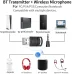 Diagram view of Bluetooth Audio Headphone Adapter showing transmitter compatibility with consoles, PCs, and BT devices.