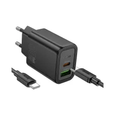 Hoco N63 Gentle 30W Dual Port Charger Adapter with Type-C to Type-C Cable