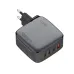 LDNIO 100W GaN charger angled view with four ports USB C and USB A, sleek black finish and high power fast charging design