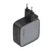 LDNIO 100W GaN charger with EU plug, compact black design and smooth front panel for fast charging multiple devices