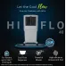 Promotional graphic of Symphony HiFlo 40 Air Cooler highlighting blower power, honeycomb pad, and 1-year warranty.