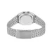Casio A159W-N1DF Vintage Digital Chain Watch back view showing engraved case details and stainless steel clasp