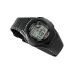 Front view of Casio F-200W-1ADF Watch with rectangular digital display, black resin band, and Illuminator feature.