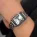 Overhead close-up wrist view showcasing the rectangular dial of the Casio LTP-V007D-7BUDF Ladies Chain Watch.