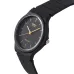 Casio MQ-24-1ELDF Resin Belt Analog Watch front view black dial gold markers gold hands resin strap