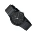 Casio MQ-24-1ELDF Resin Belt Analog Watch angled view black dial gold markers resin strap minimalist design