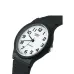 Front angled close-up of the Casio MQ-24-7BLDF Analog Watch with a white dial and black resin strap.