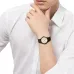 Lifestyle view of Casio MQ-24-9ELDF Analog Watch with beige dial worn with white dress shirt.