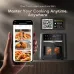 Smart app control view of Oraimo NutriFry S1 Ultra Air Fryer showing mobile interface and QR code for Oraimo Home.