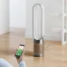 Side view of Dyson TP12 Air Purifier in minimalist room with app-connected control and sleek oval loop design.
