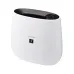 Front view of Sharp FP-J30TA-B Air Purifier with sleek white body, black top panel, Sharp logo, and compact modern design.