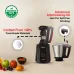 Feature view of Tefal Puregrind Mixer Grinder jars emphasizing food-grade safe materials and spill-free interlocking lids.