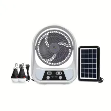 Rechargeable Solar Fan With 2 Light & 2W Solar Panel (EP-608)