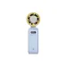 Fantech PAC6 Handheld Mini Fan in light blue with yellow blades, 199 display, and dual control buttons