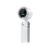 Front view of Portable Mini Turbo Fan with white body and LED display showing speed level and battery indicator.