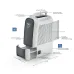 DeLonghi DNS65 Tasciugo AriaDry Light Dehumidifier labeled diagram showing features filter tank and drain hose
