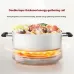 Feature view of Xiaomi Mijia N1 Induction Cooker heating pot of vegetables and meat with double-layer energy-gathering coil.
