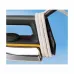 Close‑up angled view of the Philips HD1172 1000W Dry Iron highlighting the smooth soleplate edge against a blue background.