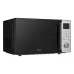 Front angled view of Haier HMW-E2301GBBD 23L Microwave Oven with black finish and gold control panel.
