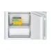 Open freezer view of the BOSCH KIV87NSF0M Series 2 270L Refrigerator showing two compartments with stored food items.