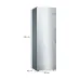 Side view of the closed BOSCH KSV36VL3PG Series 4 348L Refrigerator displaying its slim stainless design.