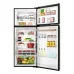 Front view of Haier HRF-475VMB 488L refrigerator with doors open showing organized food and beverage storage.