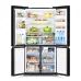 Open Hitachi R-WB640PPB1 (GCK) Refrigerator showing organized shelves, drawers, and stored food items in fridge and freezer.