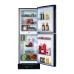 Singer 272L Top Mount Refrigerator with open doors displaying organized fresh food, beverages, and freezer storage.