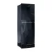 Singer 272L Top Mount Refrigerator front view featuring a stylish black geometric door finish with the doors closed.