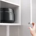 Shelf placement view of the Panasonic SR‑DM104 1L Rice Cooker stored inside a cabinet space with clean design.