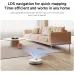 Living room view of Xiaomi S40 Robot Vacuum Cleaner using LDS navigation with blue mapping light around sofa and coffee table.