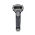 Front view of Winson WNI-6310g Barcode Scanner with caution label inside scanning window and light gray trigger.