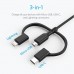 Anker A8436 PowerLine ll 3 in 1 Lightning Charging Cable