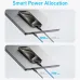 Anker Type-C cable connected to laptop showing 140W fast charging capability, powering MacBook Pro