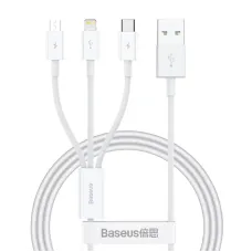 Baseus Superior Series 1 Meter 3 in 1 USB to MicroUSB + Lightning + Type-C Fast Charging Cable