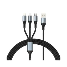 BWOO BO-X274 1.2M 3 in 1 USB to Type-C/Lighting/Micro USB Cable