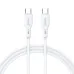 Close-up on the white USB-C connectors on both ends of the BWOO BO-X286C-C charging cable.