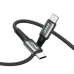 Close-up of the black and silver metal-shell USB-A and USB-C connectors on the BWOO BO-X288C cable.