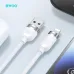 Close-up on the white BWOO BO-X315C USB-A and Type-C connectors with textured grips, lying next to a phone and tablet.