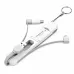 Compact white multi-connector charging cable keychain with USB-A, USB-C and Lightning connectors on clean background