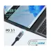 Lifestyle view of Onten OTN-CC212 1.2 meter 240W Type-C cable connected to a laptop for fast charging.