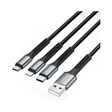 Vention H18BAV 1.2M 3-in-1 Type-C+Micro-B+Lightning Cable