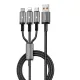 WiWU Wi-C059 3 in 1 66W USB to Type-C+Micro+Lightning Fast Charging Cable
