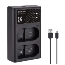 K&F Concept EN-EL15 Dual Slot Battery Charger with Type-C Cable