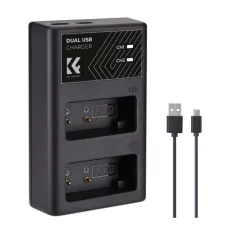 K&F Concept LP-E17 Dual Slot Battery Charger with Type-C Cable