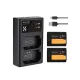 K&F Concept NP-FZ100 Battery and Dual Slot Battery Charger Kit
