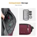 Close-up showing the interior pockets and a key clip on the burgundy K&F Concept KF13.157V7 sling bag.