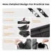 Infographic detailing the K&F Concept KF13.212 bag's practical features like concealed pockets and tripod attachment.