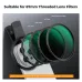 Front angle view of K&F Concept ND2-32 67mm clip-on phone camera lens filter kit with attached filter.