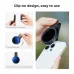 Lifestyle view of K&F Concept ND2-400 52mm clip-on phone camera lens filter being clipped onto a smartphone.
